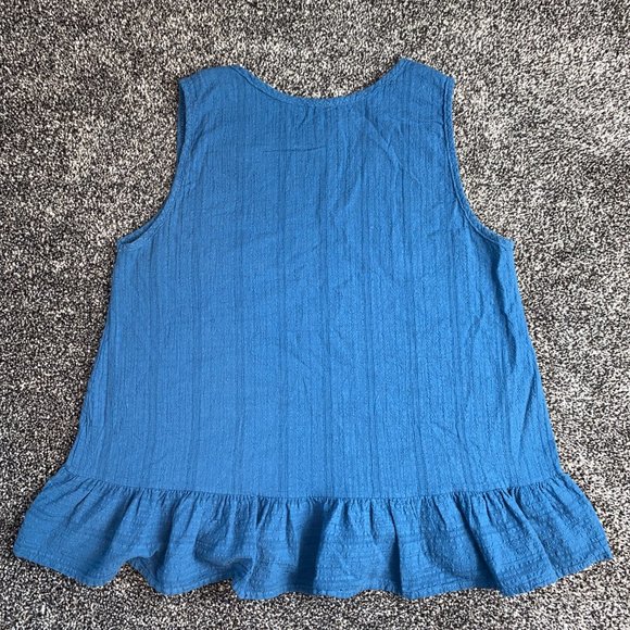 Lime N Chili Blue V Neck Sleeveless Tunic Tank Size Small - Picture 4 of 5
